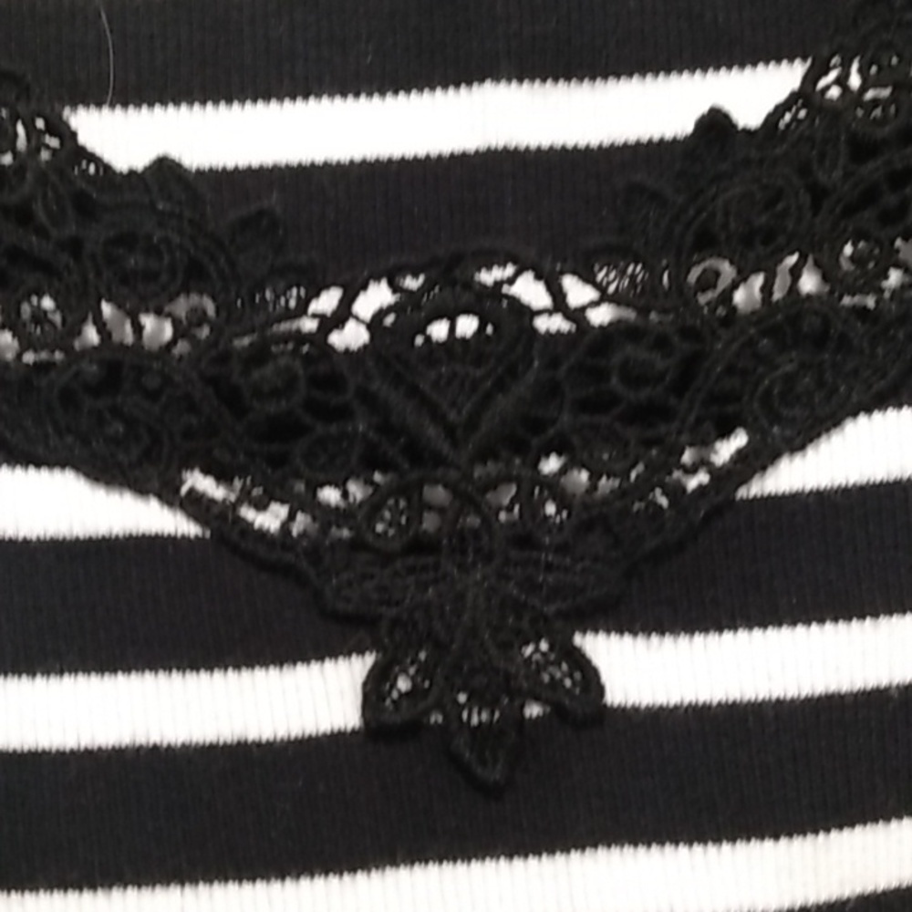 Like New, Ralph Lauren Nautical Stripe Crochet Lace Front Tank Top - Picture 7 of 13